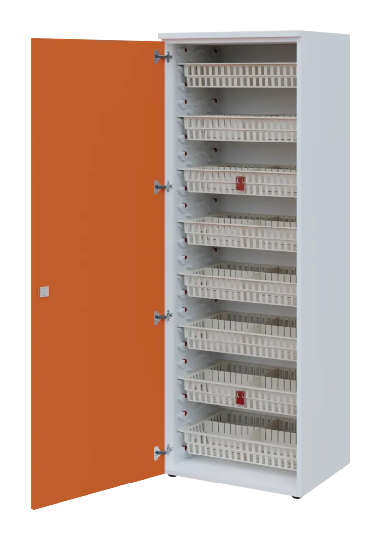 EUROMEDICA D - 66/M ABS skříň léková boxová, 1-dveřová, levá, 1950x660x535, korpus bílý, dvířka mand